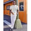 imageCOOFANDY Mock Turtleneck for Men Short Sleeve Casual Stylish Basic Top Stretch Sweater SkinFriendly MaterialWhite