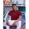imageCOOFANDY Mock Turtleneck for Men Short Sleeve Casual Stylish Basic Top Stretch Sweater SkinFriendly MaterialWine Red