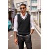 imageCOOFANDY Sweater Vest for Men Regular Fit V Neck Sleeveless Knitted Pullovers SweaterBlack
