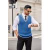 imageCOOFANDY Sweater Vest for Men Regular Fit V Neck Sleeveless Knitted Pullovers SweaterBlue