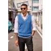 imageCOOFANDY Sweater Vest for Men Regular Fit V Neck Sleeveless Knitted Pullovers SweaterBlue