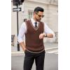 imageCOOFANDY Sweater Vest for Men Regular Fit V Neck Sleeveless Knitted Pullovers SweaterBrown