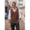imageCOOFANDY Sweater Vest for Men Regular Fit V Neck Sleeveless Knitted Pullovers SweaterBrown
