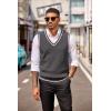 imageCOOFANDY Sweater Vest for Men Regular Fit V Neck Sleeveless Knitted Pullovers SweaterDark Grey