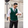 imageCOOFANDY Sweater Vest for Men Regular Fit V Neck Sleeveless Knitted Pullovers SweaterGreen
