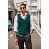 imageCOOFANDY Sweater Vest for Men Regular Fit V Neck Sleeveless Knitted Pullovers SweaterGreen