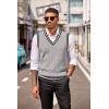 imageCOOFANDY Sweater Vest for Men Regular Fit V Neck Sleeveless Knitted Pullovers SweaterLight Grey