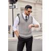 imageCOOFANDY Sweater Vest for Men Regular Fit V Neck Sleeveless Knitted Pullovers SweaterLight Grey