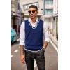 imageCOOFANDY Sweater Vest for Men Regular Fit V Neck Sleeveless Knitted Pullovers SweaterNavy Blue