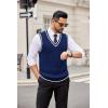 imageCOOFANDY Sweater Vest for Men Regular Fit V Neck Sleeveless Knitted Pullovers SweaterNavy Blue