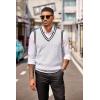 imageCOOFANDY Sweater Vest for Men Regular Fit V Neck Sleeveless Knitted Pullovers SweaterWhite
