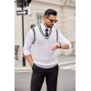 imageCOOFANDY Sweater Vest for Men Regular Fit V Neck Sleeveless Knitted Pullovers SweaterWhite