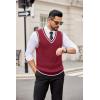 imageCOOFANDY Sweater Vest for Men Regular Fit V Neck Sleeveless Knitted Pullovers SweaterWine Red