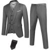 imageCOOFANDY Mens 3 Piece Suits One Button Blazer Jacket Slim Fit Vest Suit Pant with Tie