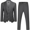 imageCOOFANDY Mens 3 Pieces Slim Fit Suits Classic Solid Jacket Vest Pants Two Button Blazer for Business Wedding Party