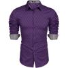 imageCOOFANDY Mens Business Dress Shirt Long Sleeve Slim Fit Casual Button Down ShirtPurple