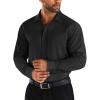 imageCOOFANDY Mens Business Dress Shirts Wrinkle Free Long Sleeve Regular Fit Dress Shirt Textured Casual Button Down ShirtsBlack
