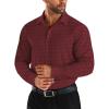 imageCOOFANDY Mens Business Dress Shirts Wrinkle Free Long Sleeve Regular Fit Dress Shirt Textured Casual Button Down ShirtsWine Red White Polka Dots
