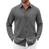 imageCOOFANDY Mens Button Down Shirt Casual Untucked Shirts Long Sleeve Dress Shirt with PocketDark Grey