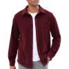 imageCOOFANDY Mens Casual Shirt Long Sleeve Button Down Lightweight Flannel ShirtsDark Red