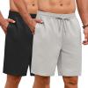 imageCOOFANDY Mens Casual Shorts Summer Beach Elastic Waist Drawstring Shorts Lightweight Quicky Dry Vacation ShortsBlackGrey