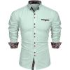 imageCOOFANDY Mens Dress Shirt Long Sleeve Casual Button Down Paisley Shirts Party Wedding Dress ShirtMint