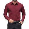 imageCOOFANDY Mens Dress Shirts Long Sleeve Button Down Shirt Regular Fit Formal Business ShirtsRed