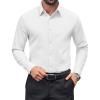 imageCOOFANDY Mens Dress Shirts Long Sleeve Button Down Shirt Regular Fit Formal Business ShirtsWhite