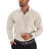 imageCOOFANDY Mens Dress Shirts Long Sleeve Button Up Shirts Formal Business ShirtBeige