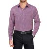 imageCOOFANDY Mens Dress Shirts Long Sleeve Plaid Button Down Shirt Business Casual Stretch Shirts with PocketRed Blue Plaid