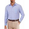 imageCOOFANDY Mens Dress Shirts Long Sleeve Plaid Cotton Button Down Shirts Wrinkle Free Business Casual ShirtBlue Plaid