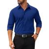 imageCOOFANDY Mens Dress Shirts Long Sleeve Poplin Formal Shirt Casual Button Down ShirtsRoyal Azure