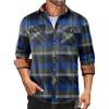 imageCOOFANDY Mens Fall Plaid Button Down Shirt Long Sleeve Casual Cowboy Work Shirts Lightweight Flannel Shirts Two PocketA Plaidgreen Blue Plaid