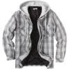 imageCOOFANDY Mens Flannel Shirt Jacket Warm Quilted Lined Hooded Long Sleeve Plaid Shirt JacketsGrey
