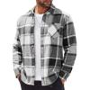imageCOOFANDY Mens Flannel Shirts Long Sleeve Lightweight Plaid Shirt Casual Button Down Shirts JacketBlack