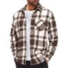 imageCOOFANDY Mens Flannel Shirts Long Sleeve Lightweight Plaid Shirt Casual Button Down Shirts JacketBrown