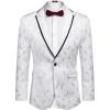 imageCOOFANDY Mens Floral Suit Jacket Embroidered Wedding Blazer Party Dinner Tuxedo