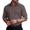 imageCOOFANDY Mens Formal Dress Shirt Hidden Button Front Wrinkle Free Shirt Regular Fit Stretch Business Casual ShirtsCoffee