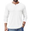 imageCOOFANDY Mens Henley Shirts Long Sleeve Lightweight Buttons TShirts Casual Basic Pullover TopWhite