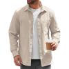 imageCOOFANDY Mens Lightweight Button Down Shirt Jacket Casual Shacket OvershirtBeige