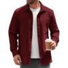 imageCOOFANDY Mens Lightweight Button Down Shirt Jacket Casual Shacket OvershirtWine Red