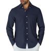 imageCOOFANDY Mens Long Sleeve Button Down Shirt Casual Untucked Shirts for Men Oxford Dress ShirtsNavy Blue