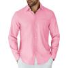 imageCOOFANDY Mens Long Sleeve Button Down Shirt Casual Untucked Shirts for Men Oxford Dress ShirtsPink