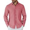 imageCOOFANDY Mens Long Sleeve Button Down Shirt Casual Untucked Shirts for Men Oxford Dress ShirtsRed