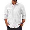 imageCOOFANDY Mens Long Sleeve Button Down Shirts Casual Untucked Shirts for Men Dress Shirts Wedding ShirtsWhite Semicircle