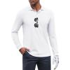 imageCOOFANDY Mens Long Sleeve Polo Shirts Moisture Wicking Golf Shirts Athletic Collared Shirt Lightweight Cooling ShirtWhite