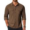 imageCOOFANDY Mens Long Sleeve Shirts Casual Button Down Shirt Wrinkle Free Dress Shirt with PocketBrown