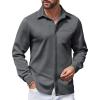 imageCOOFANDY Mens Long Sleeve Wrinkle Free Shirts Casual Button Down Shirts Untucked Dress ShirtDark Grey