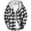 imageCOOFANDY Mens Plaid Hoodie Flannel Shirt Jacket Long Sleeve Casual Fashion Button ShirtsBlack