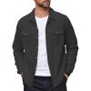 imageCOOFANDY Mens Polar Fleece Shacket Long Sleeve Casual Button Down Shirt Jacket with PocketsBlack
